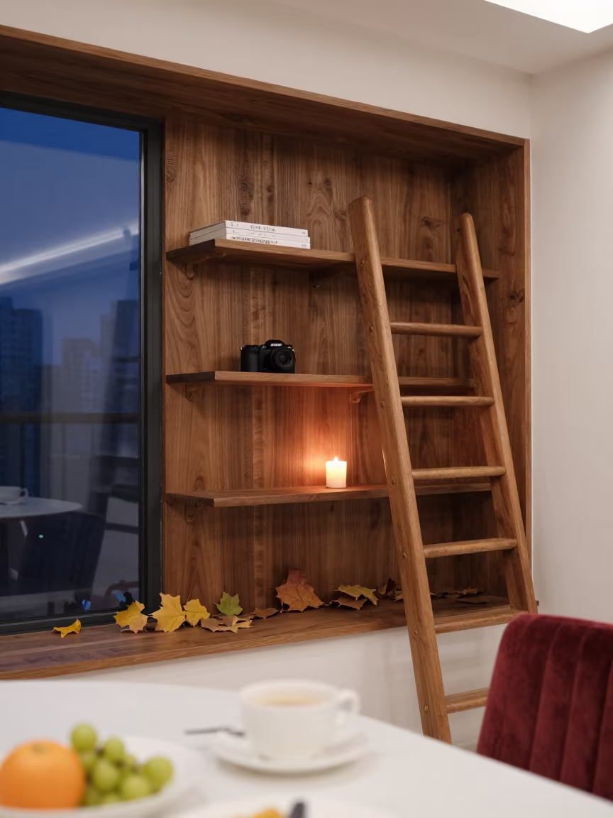 Autumn Candlelit Reading Nook in Guiyang Breakfast Room in in a breakfast nook in Guiyang