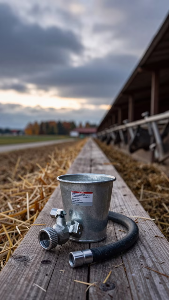 Autumn Dawn Repair Kit in Slovenian Feedlot in along a feedlot lane in Slovenia