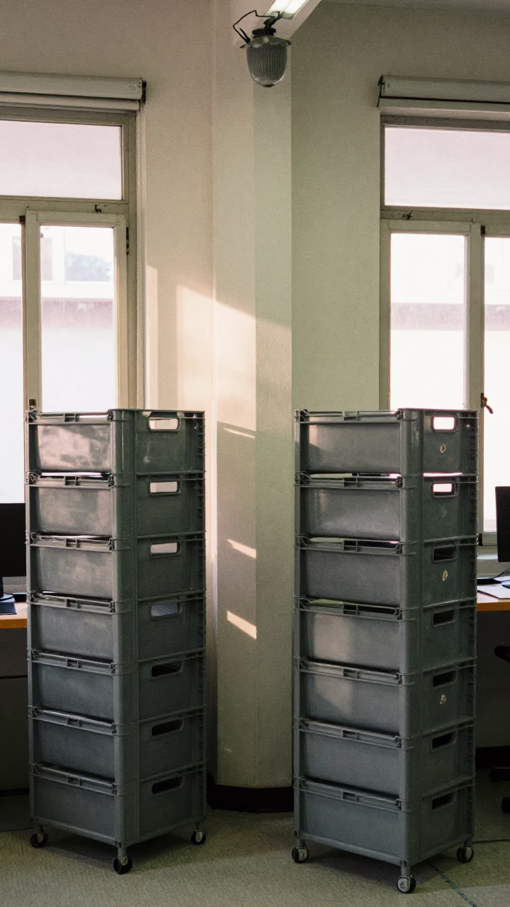 Autumn Dispatch Office Tote Rack Noon Light in inside a dispatch office above the dock near Torreón