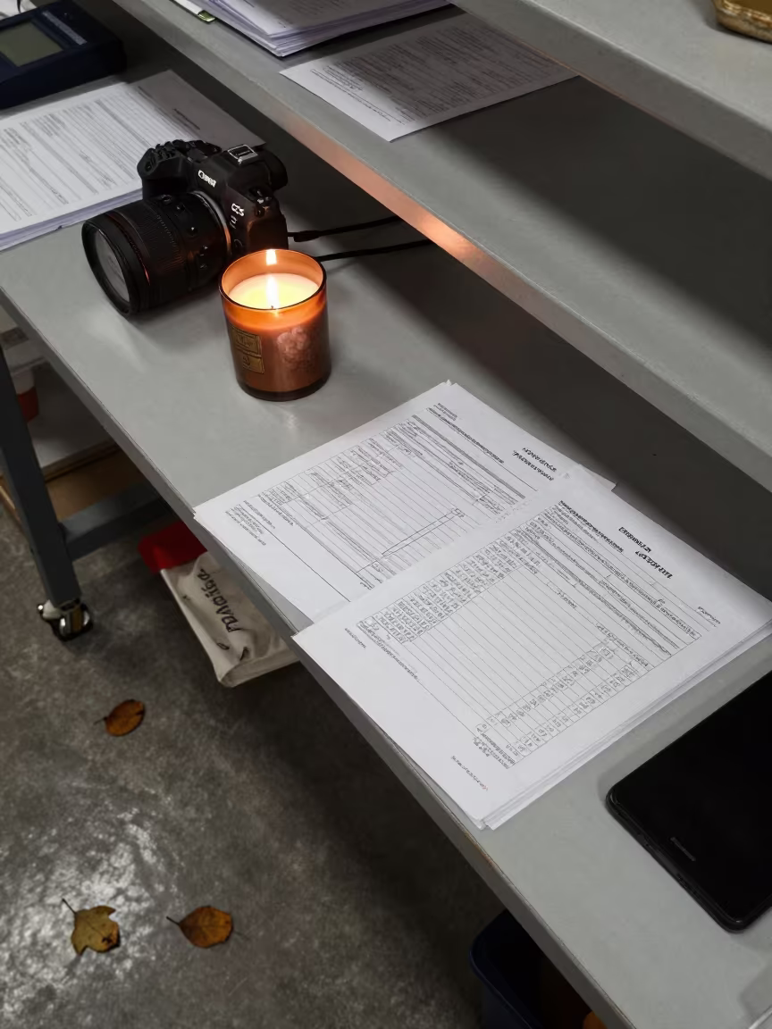 Autumn Expense Report on Workshop Shelf in on a workshop shelf in Gwangju