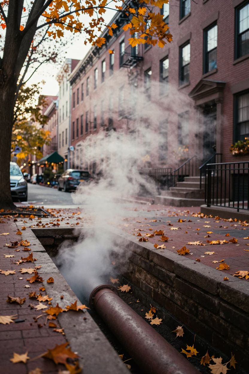 Autumn Leaves in Boston at The Late Morning Light in in Boston, Massachusetts, United States