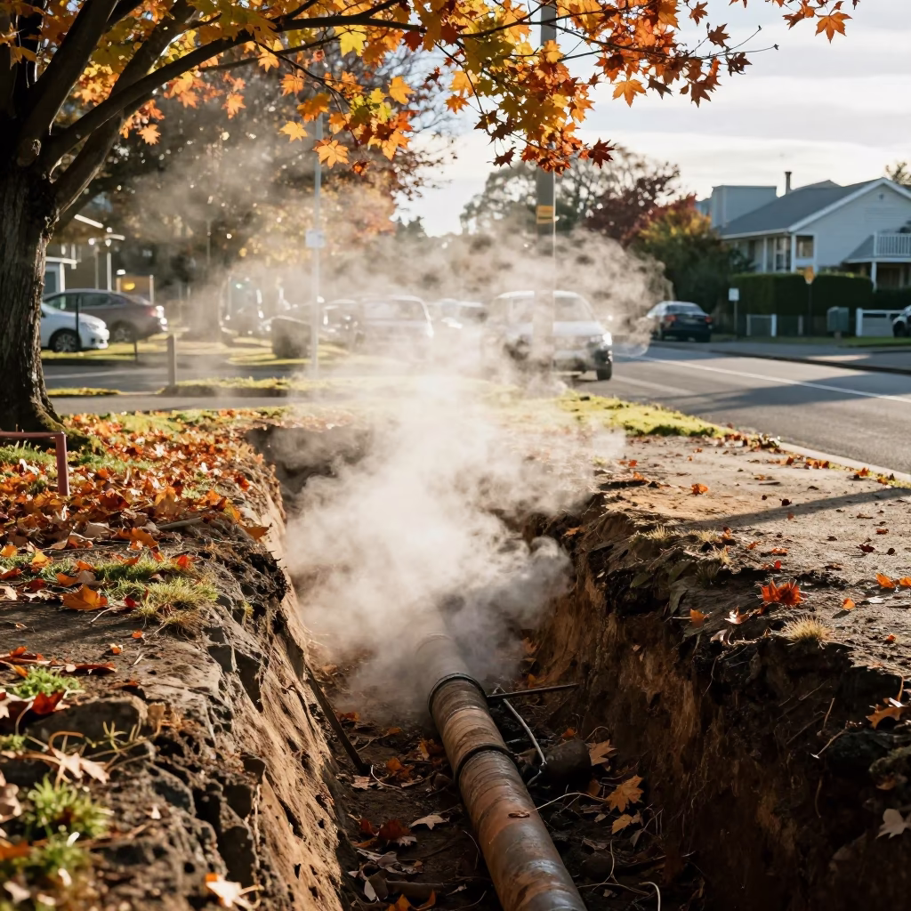 Autumn Leaves in Christchurch at The Late Morning Light in in Christchurch, New Zealand