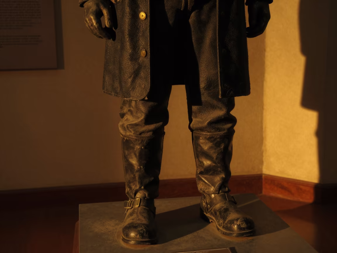 Autumn Miner Figure on Museum Plinth in Tokat in on a museum plinth in Tokat