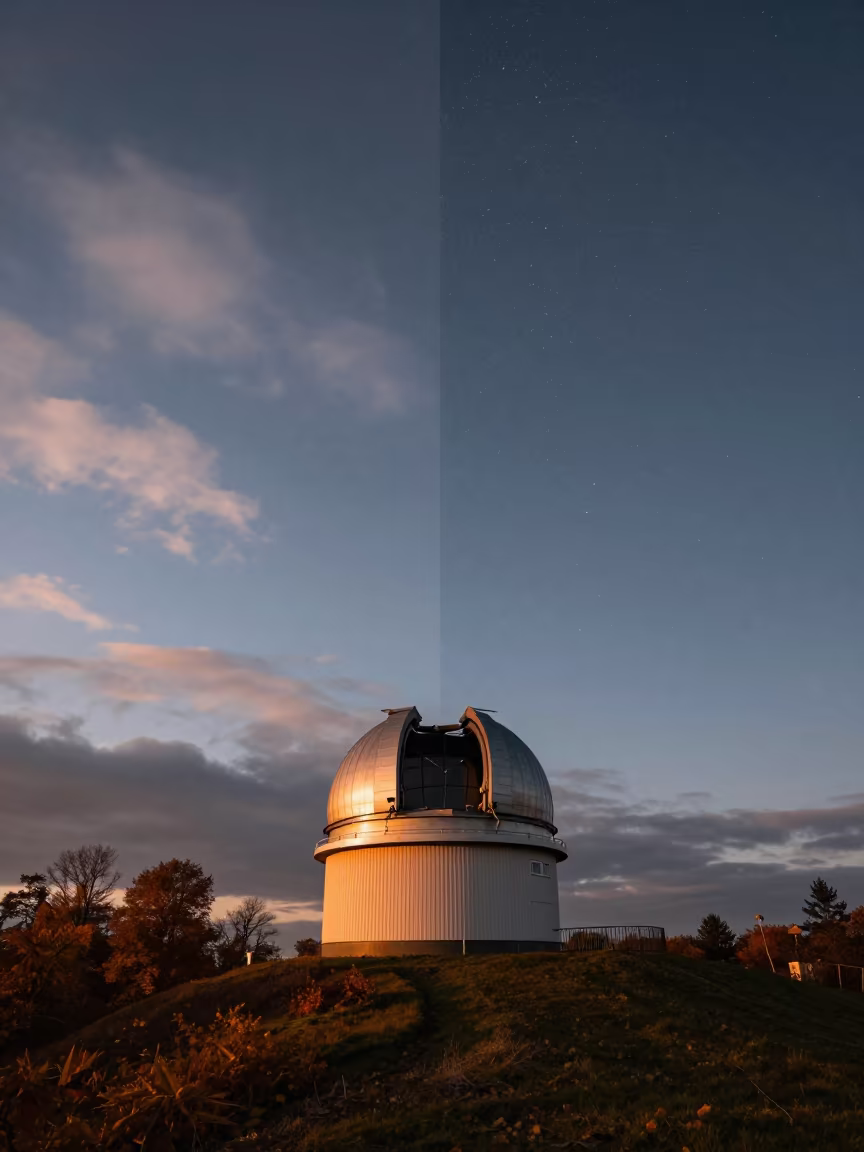 Autumn Observatory Sky Transition Stuttgart in beside an observatory dome in Stuttgart