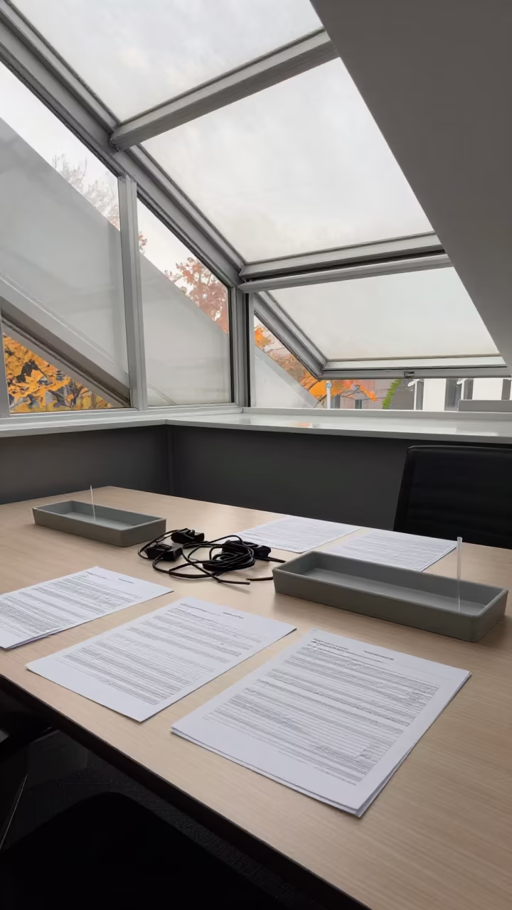 Autumn Office Contract Table with Skylight in inside an open-plan office bay near Kırıkkale