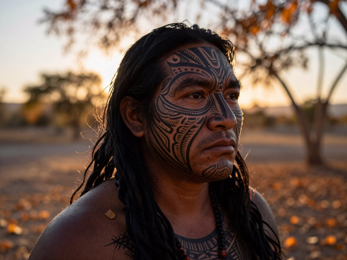 Autumn Portrait of Polynesian Chief Near Salta in near Salta