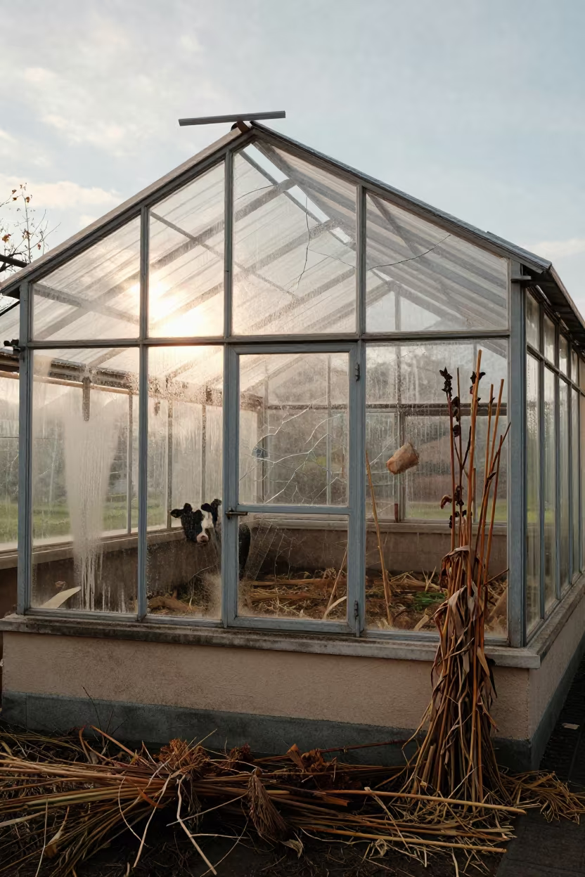 Autumn Rooftop Greenhouse in Tuscan Milking Parlor in in a dairy milking parlor in Tuscany