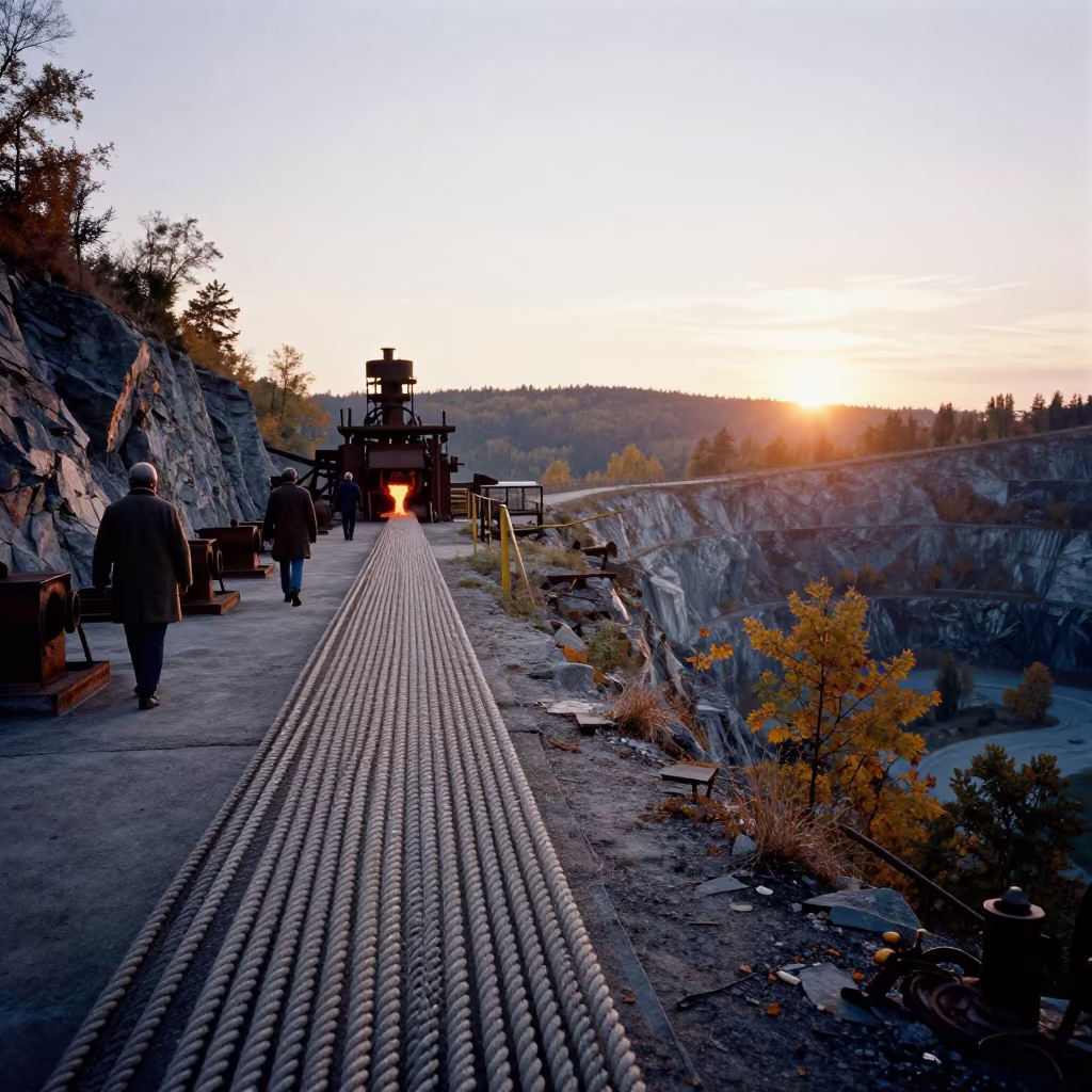 Autumn Rope Factory on Quarry Ledge in on a quarry ledge near Prague