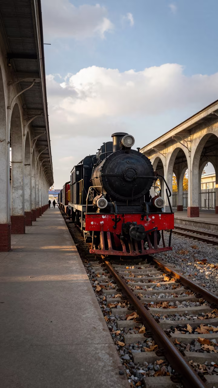 Autumn Roundhouse Turntable Skylit Tashkent in inside a skylit passageway in Tashkent