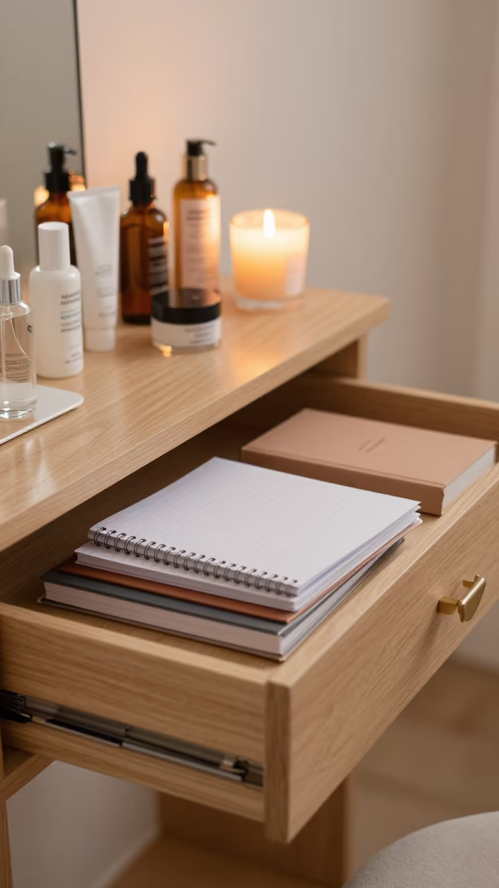Autumn Salon Drawer with Polish Treatments in inside a skincare treatment room near Warsaw