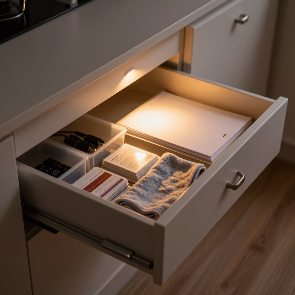 AV Dongle Drawer in Duran Breakfast Room in inside a breakfast room before opening in Durán