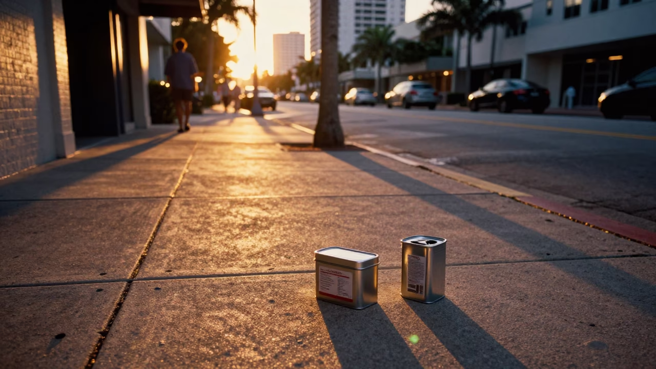 Avenue Evening in Miami at Honeyed Evening Light in in Miami, Florida, United States