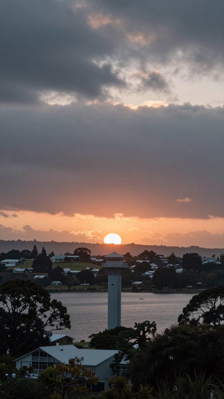 Avon River And Reservoir Intake Tower in Christchurch in in Christchurch, New Zealand