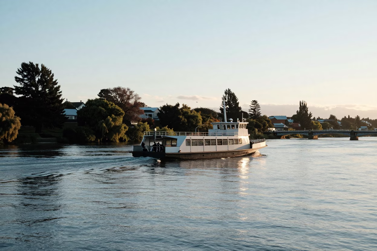 Avon River in Christchurch at The Late Afternoon Light in in Christchurch, New Zealand
