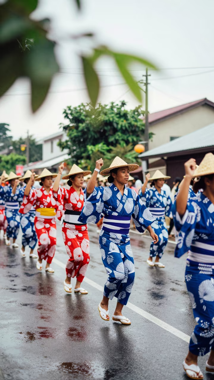 Awa Odori Dancers in Enugu Street Festival in at a festival street procession in Enugu