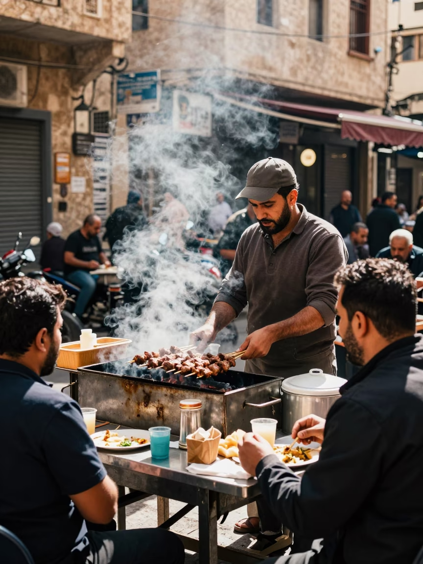 Ayran in Beirut at Midday Light in in Beirut, Lebanon