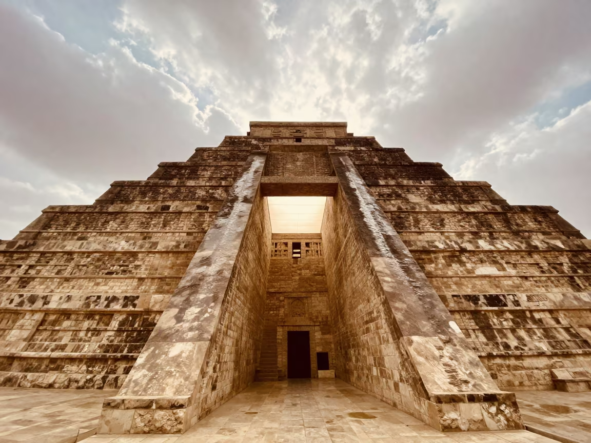 Aztec Pyramid Steps in Damascus Skylight in inside a skylit passageway in Damascus
