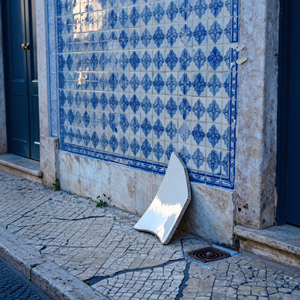 Azulejo Wall in Lisbon in in Lisbon, Portugal