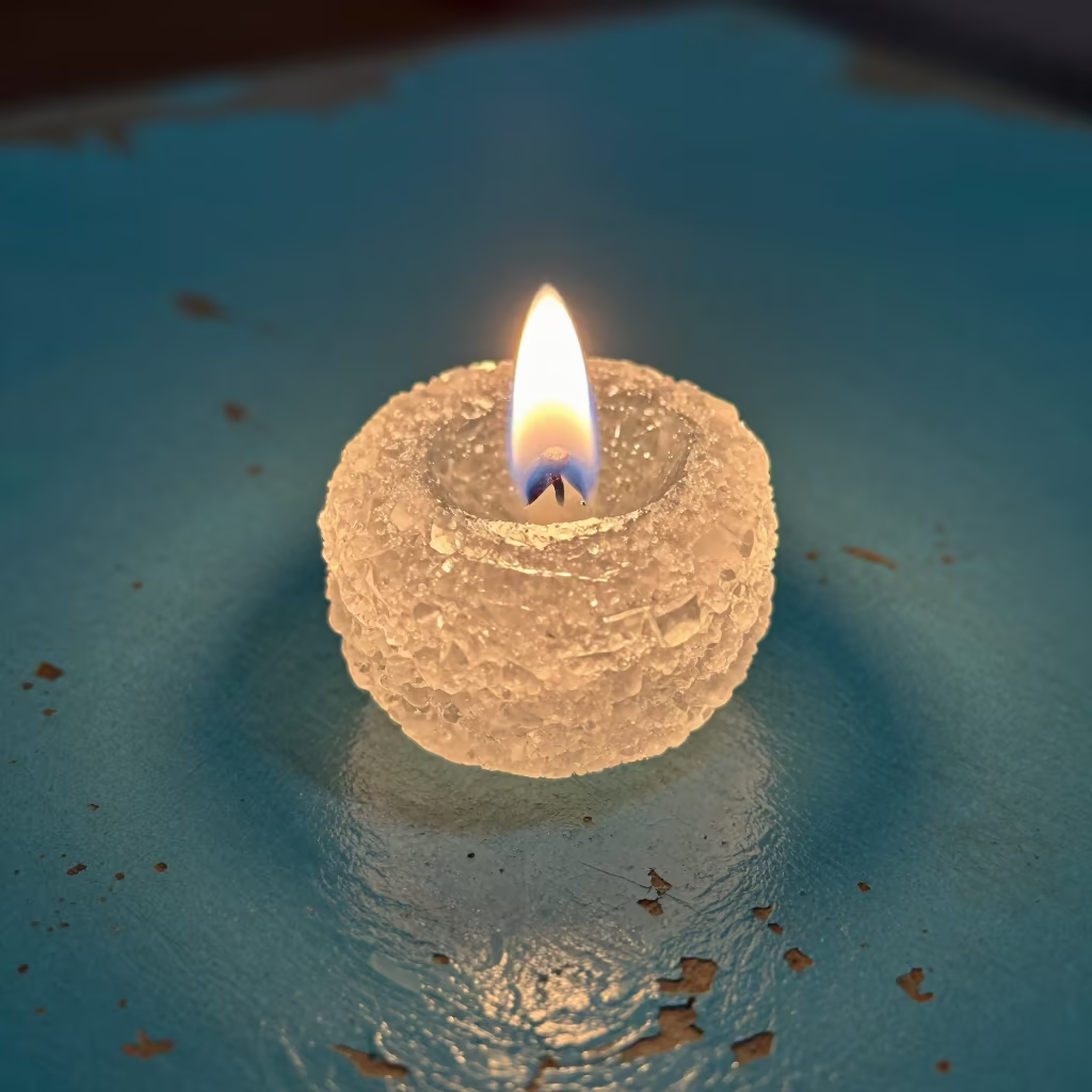 Backlit Sugar Crystal on Turquoise Paint in against weathered turquoise paint in Bandung