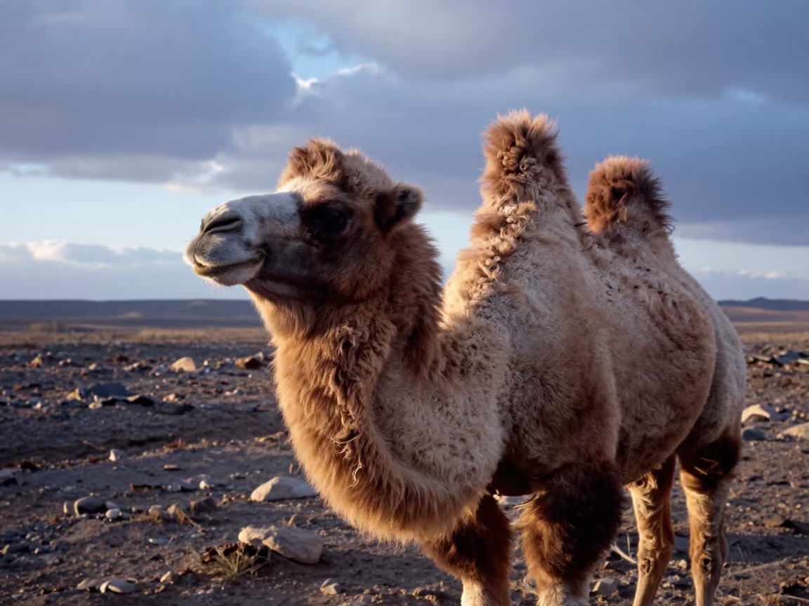 Bactrian Camel Gobi Desert Mexico Sunrise in in Mexico