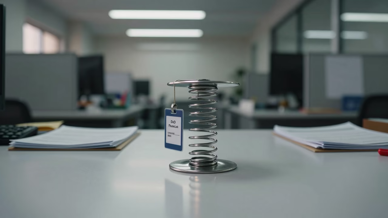 Badge Reel Tin on Office Desk Belgaum in inside an open-plan office bay in Belgaum