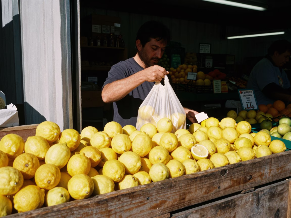 Bagging Fruit in Toronto in in Toronto, Ontario, Canada
