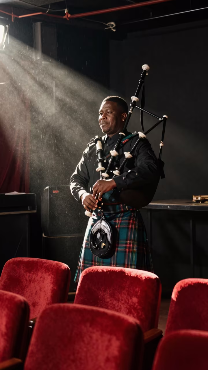Bagpiper in Arusha Jazz Club Rainy Season in at a jazz club in Arusha