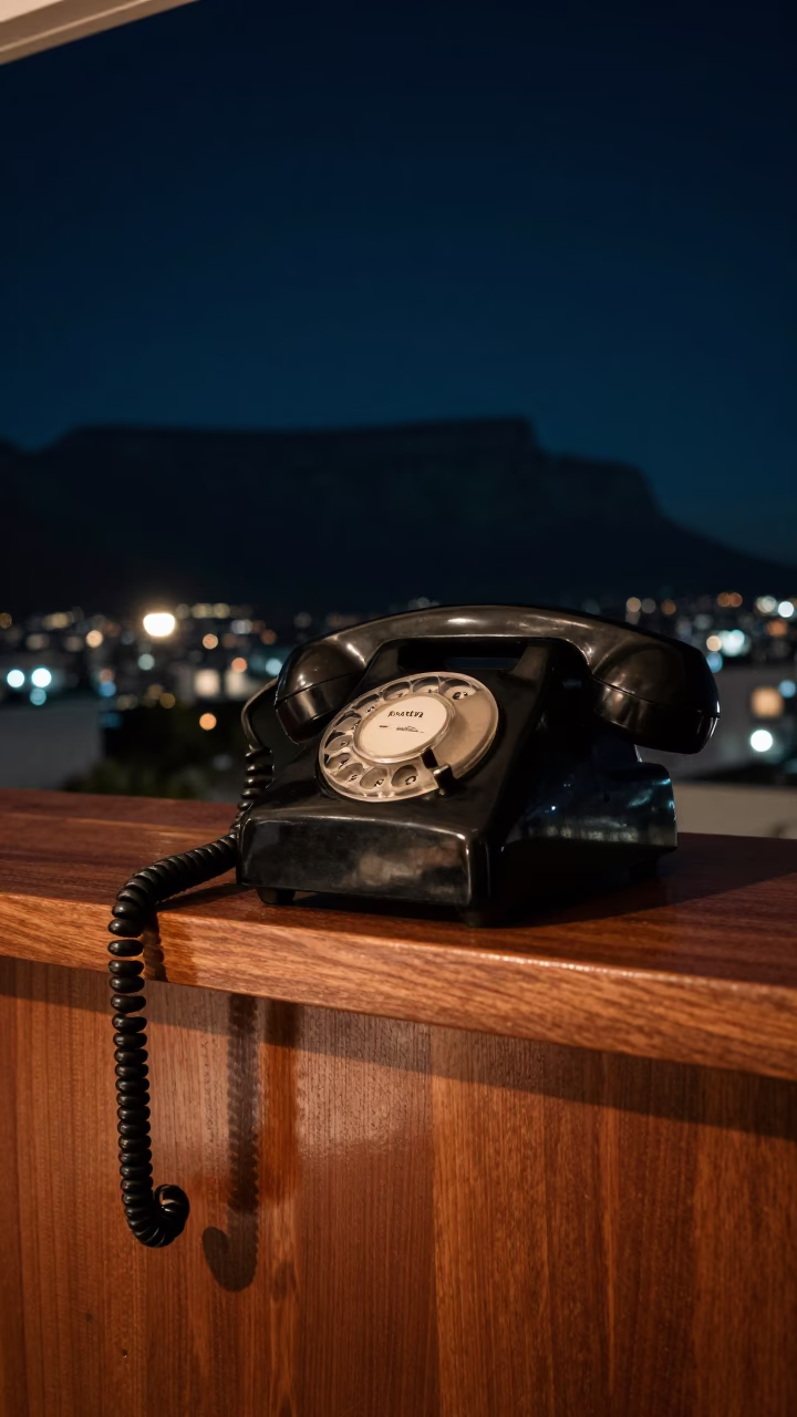 Bakelite Telephone in Cape Town at The Deepest Night Sky Light in in Cape Town, South Africa