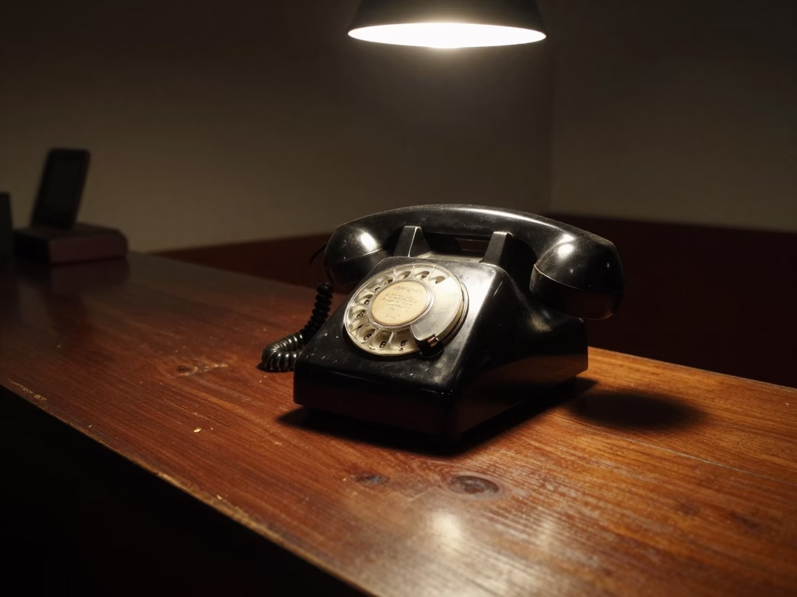 Bakelite Telephone in Delhi at Deep In The Night Light in in Delhi, India