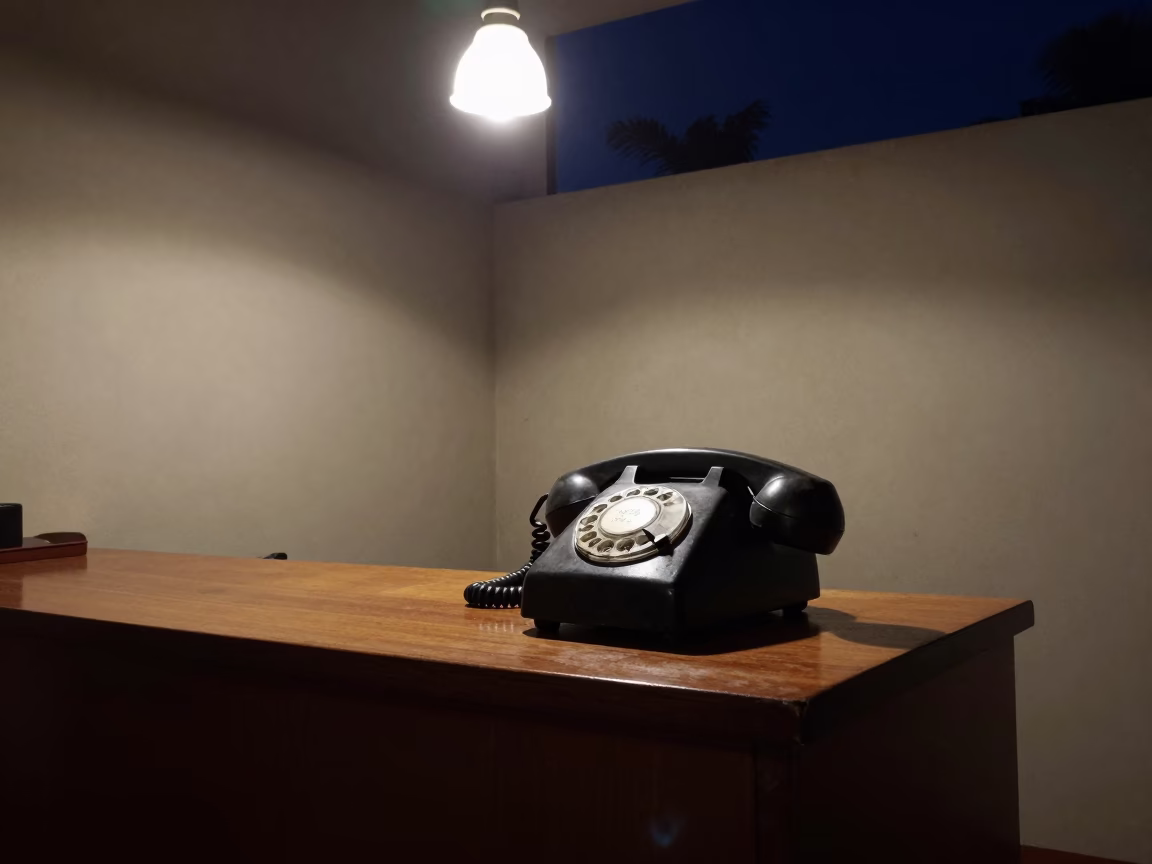 Bakelite Telephone in Kochi at The Deepest Night Sky Light in in Kochi, India