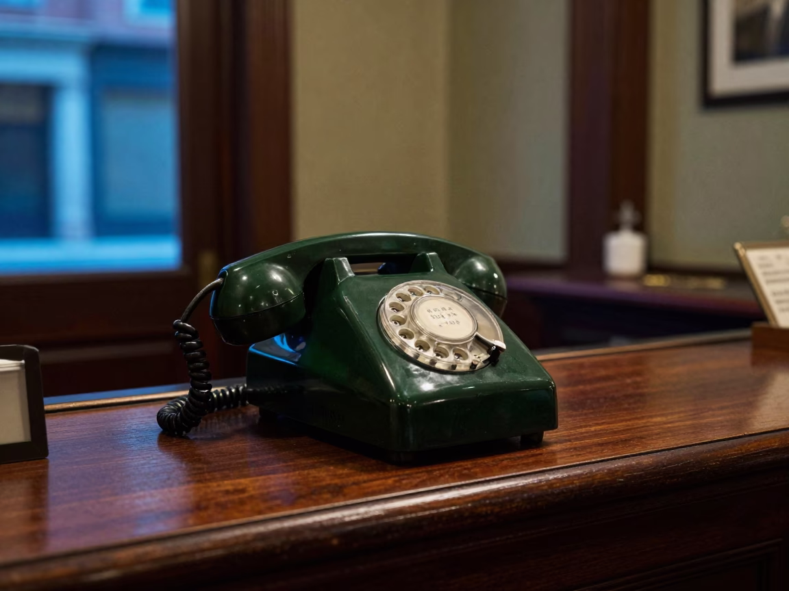 Bakelite Telephone in Philadelphia at Sunrise Light in in Philadelphia, Pennsylvania, United States
