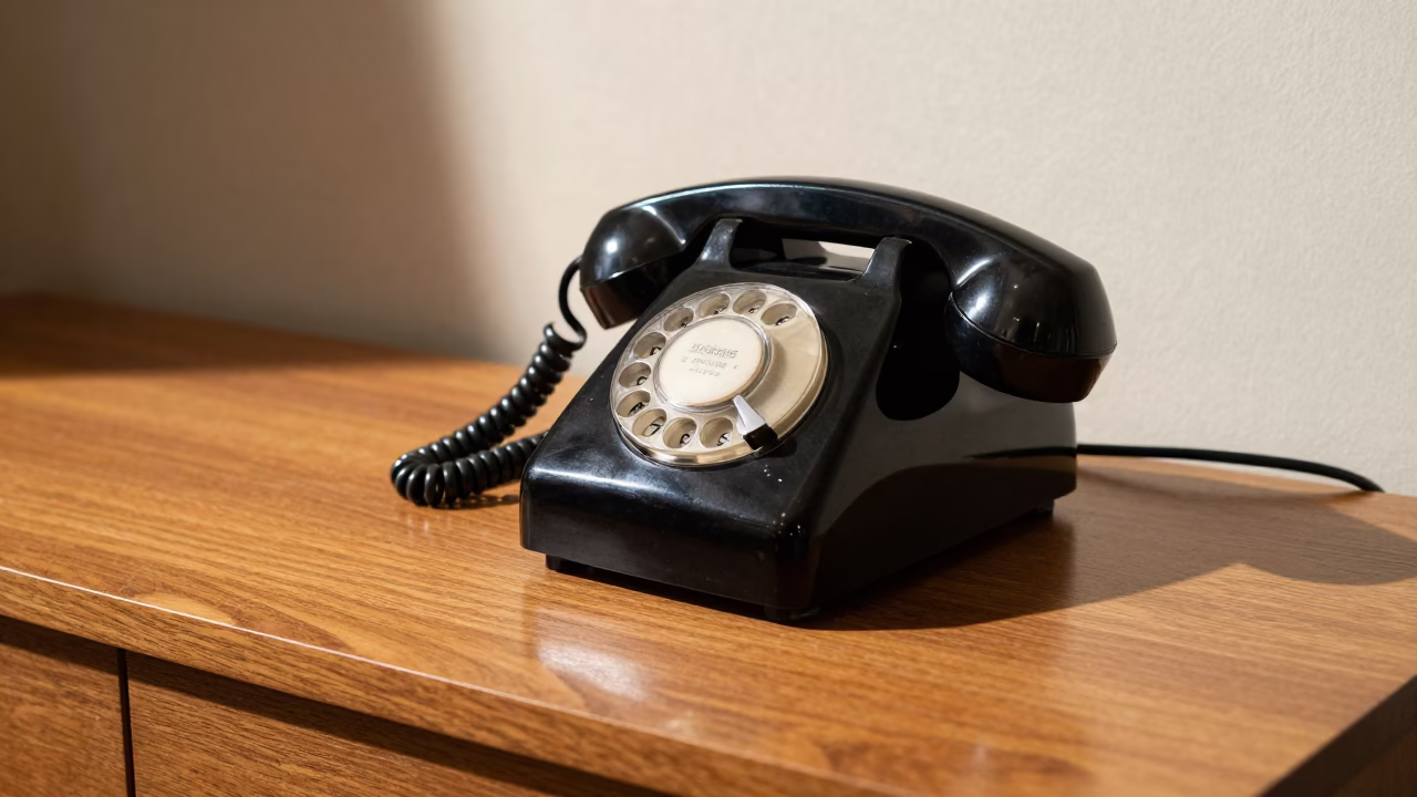 Bakelite Telephone in Philadelphia at The Flat Glare Of Noon Light in in Philadelphia, Pennsylvania, United States
