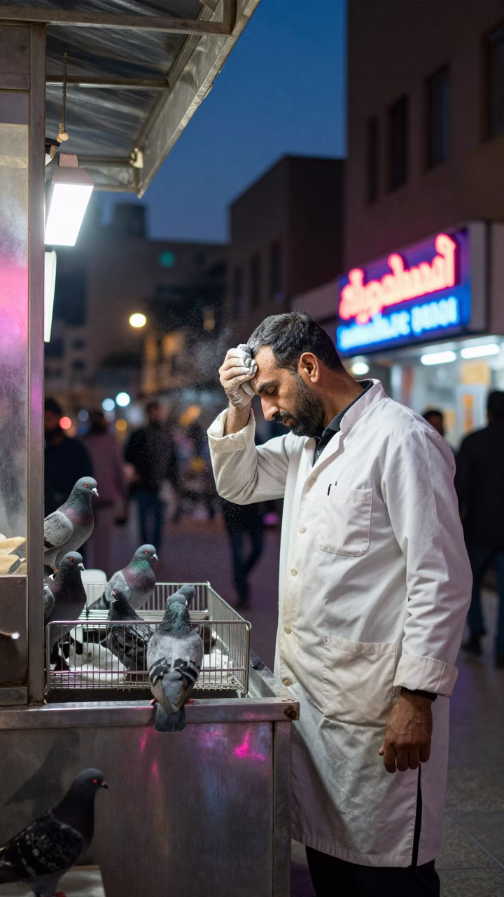 Baker after dark in Cairo in in Cairo, Egypt