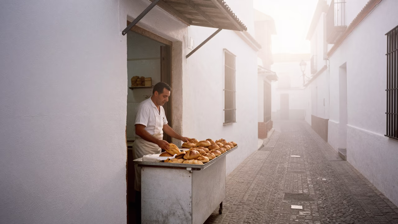 Baker Emerging in Granada in in Granada, Spain