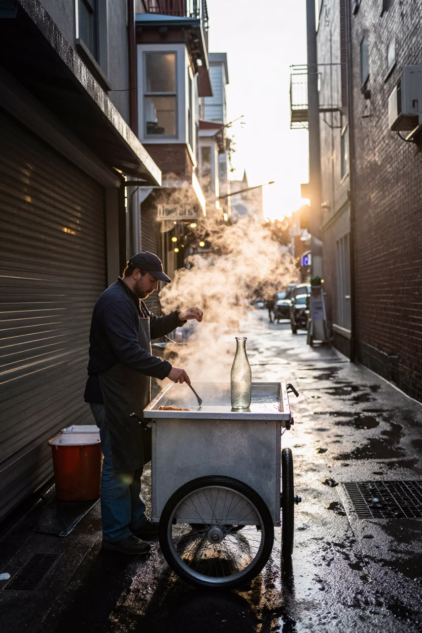 Baker just after sunrise in Seattle in in Seattle, Washington, United States
