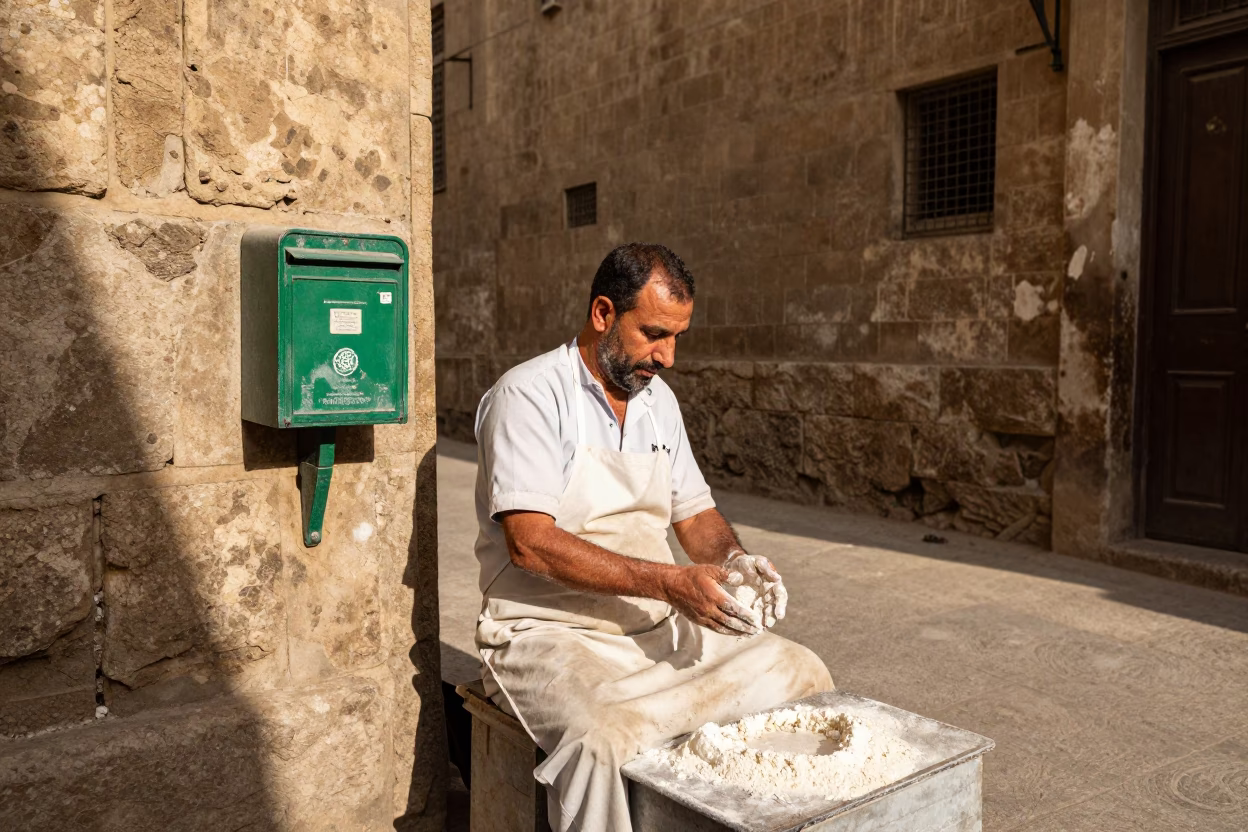 Baker Pausing in Cairo in in Cairo, Egypt
