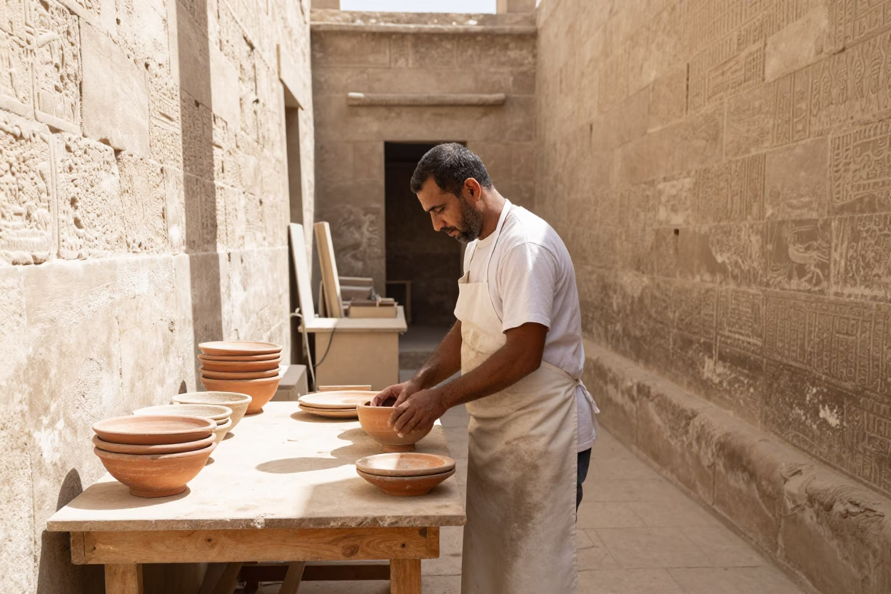 Baker Pausing in Luxor in in Luxor, Egypt