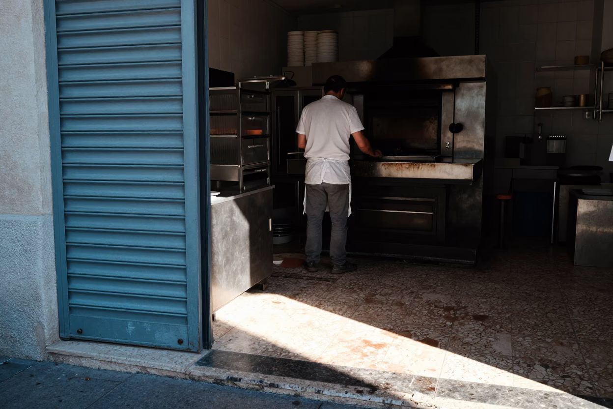 Baker Pausing in Marseille in in Marseille, France