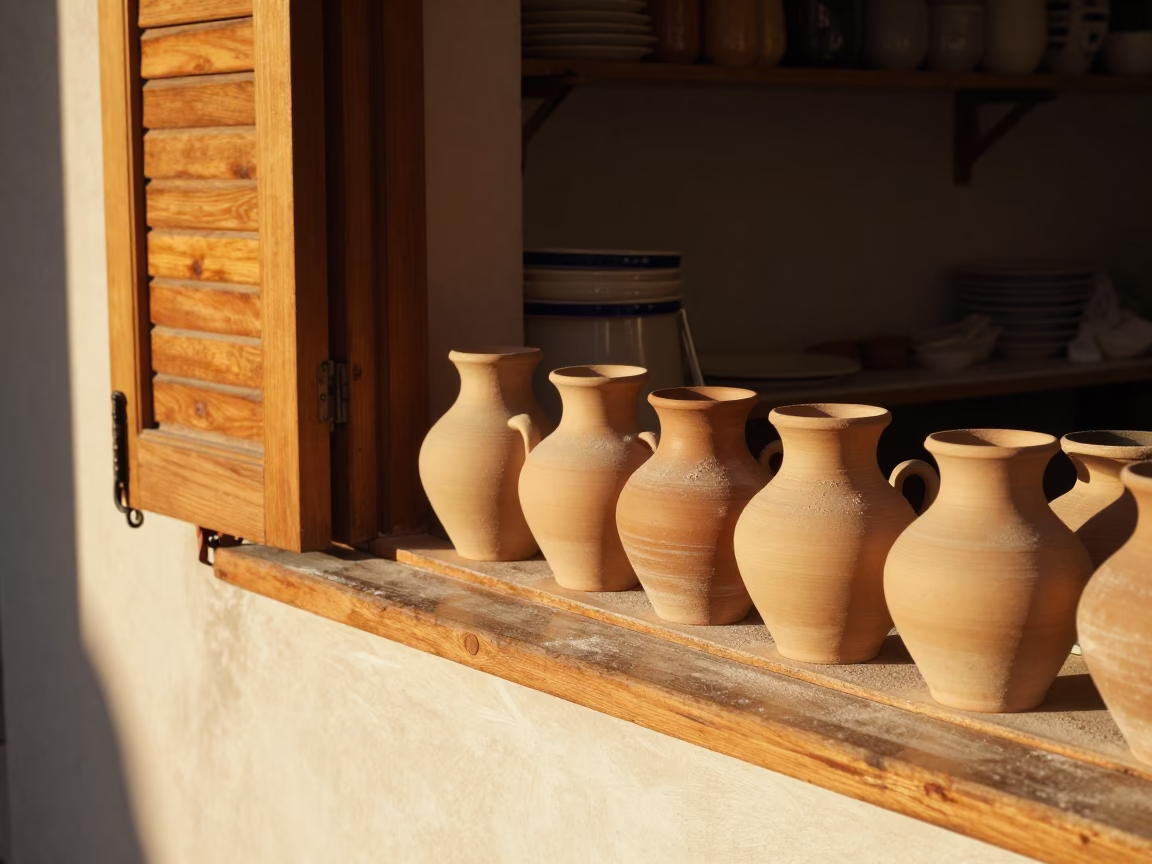 Bakery Counter in Athens at Golden Hour in in Athens, Greece