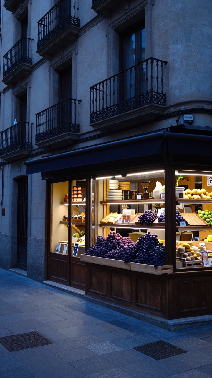 Bakery Display at Sunrise Light in Barcelona in in Barcelona, Spain