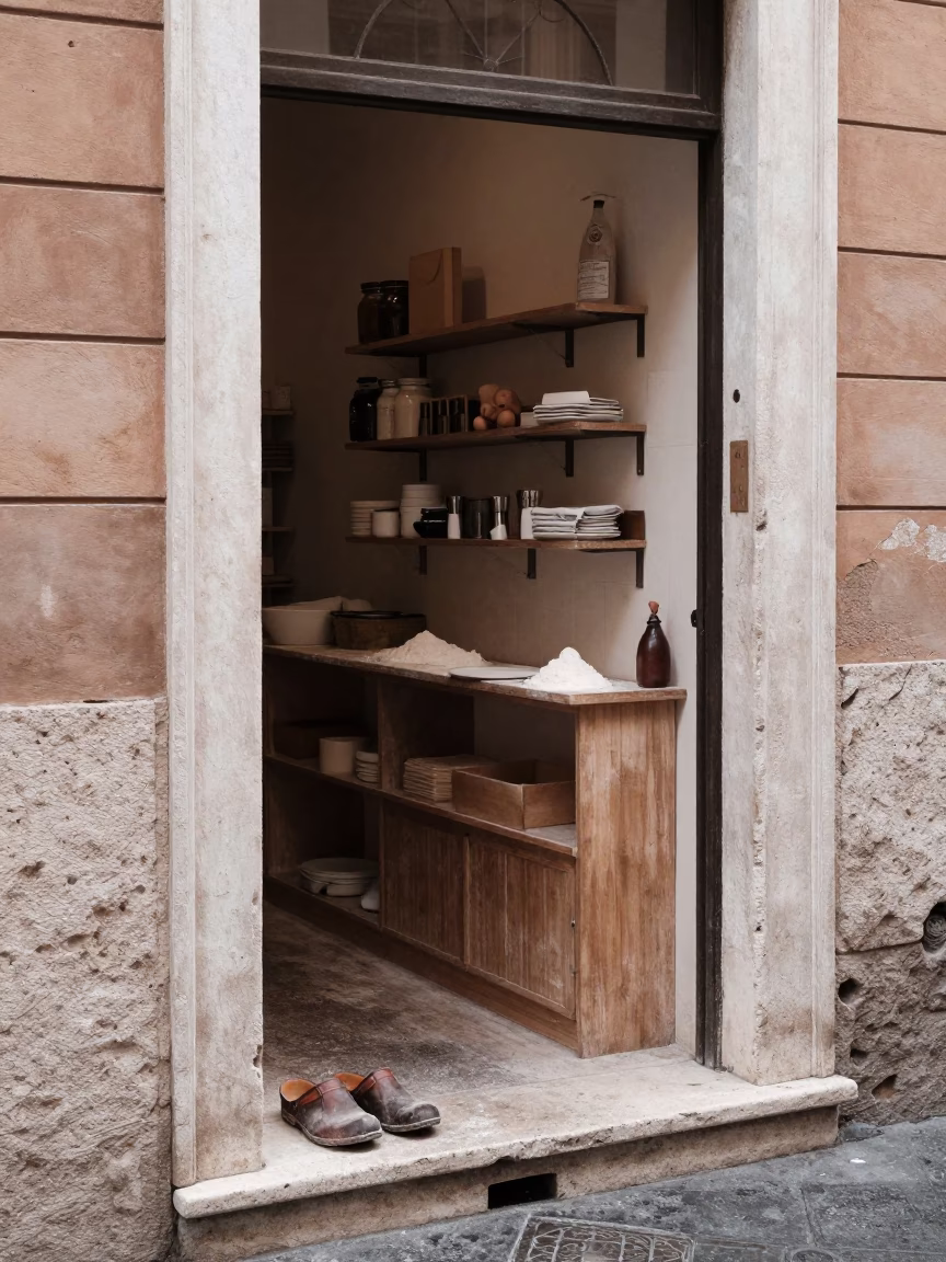 Bakery Entrance in Rome in in Rome, Italy