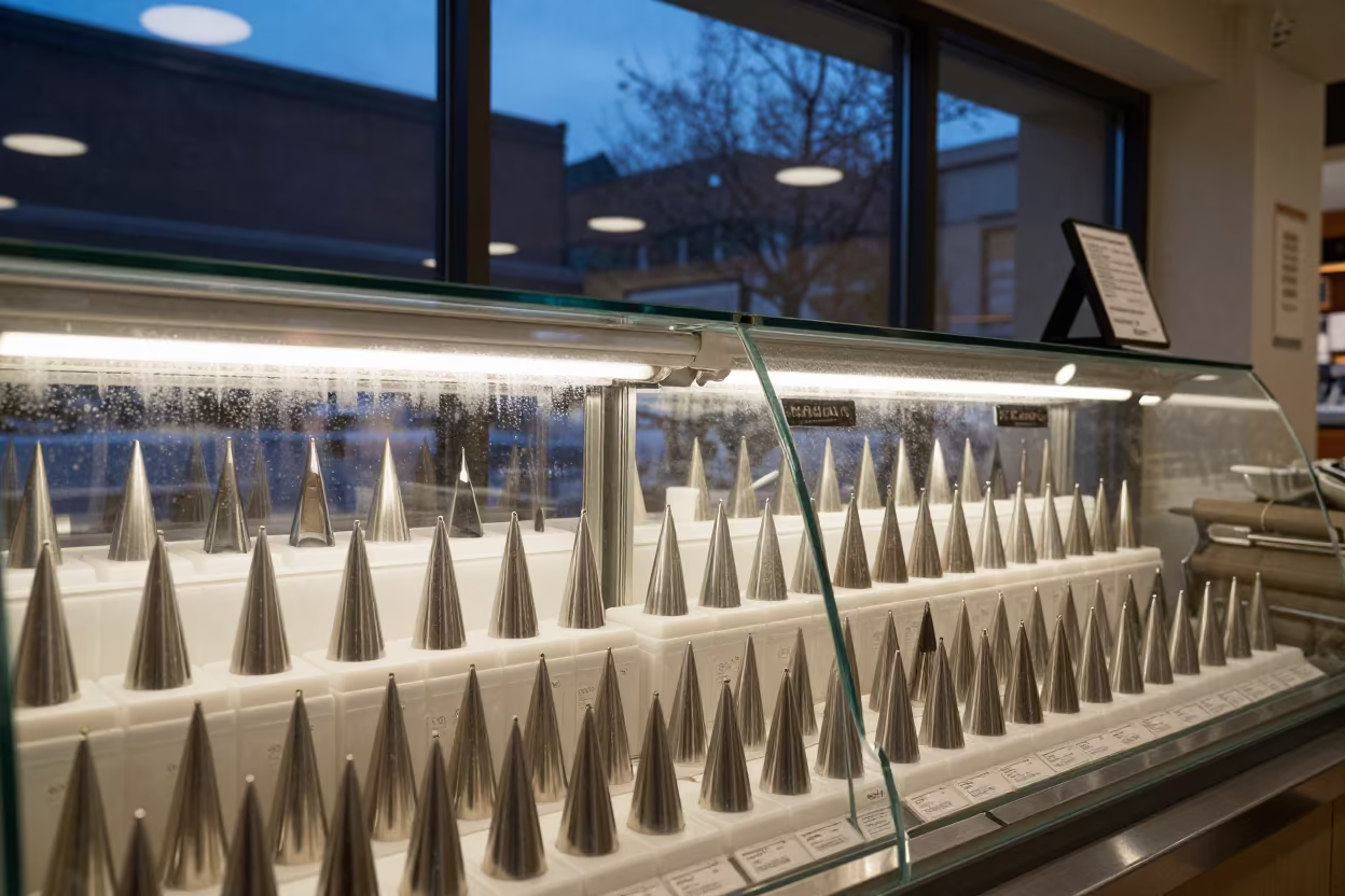 Bakery Piping Tips Case at Twilight in Masan Store in at a checkout lane under flat store light in Masan