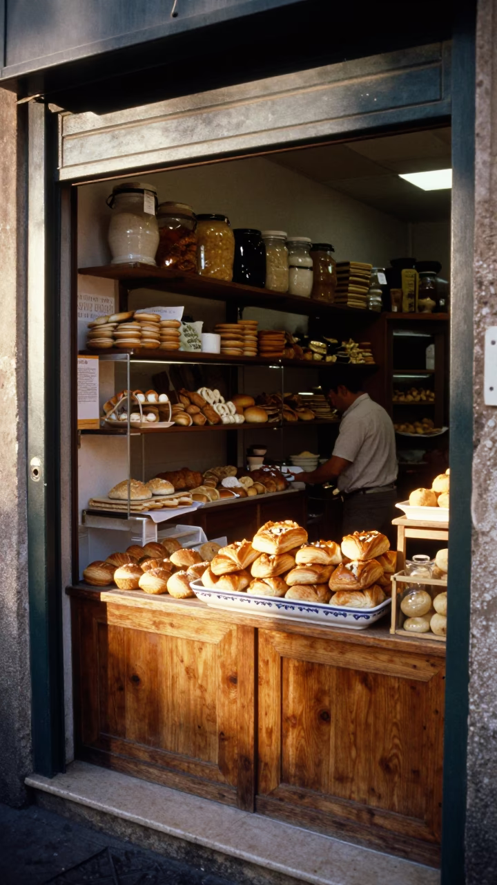 Bakery Scene just after sunrise in Palermo in in Palermo, Italy
