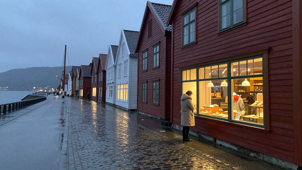 Bakery Window in Bergen in in Bergen, Norway