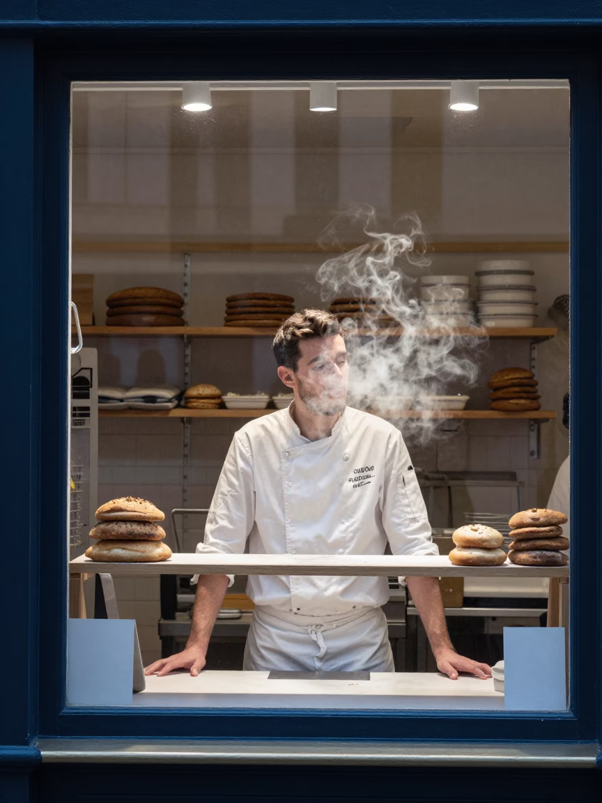 Bakery Window in Bilbao in in Bilbao, Spain