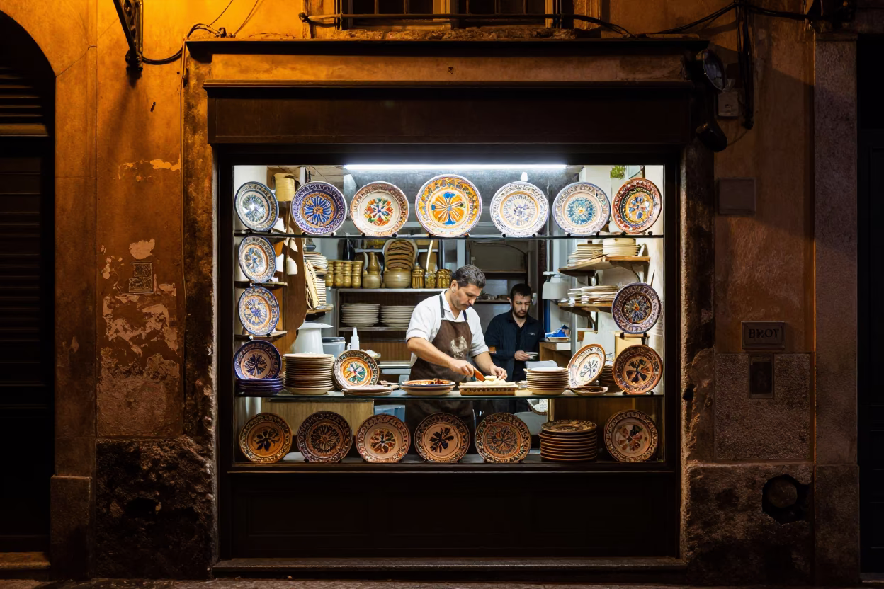 Bakery Window in Palermo in in Palermo, Italy