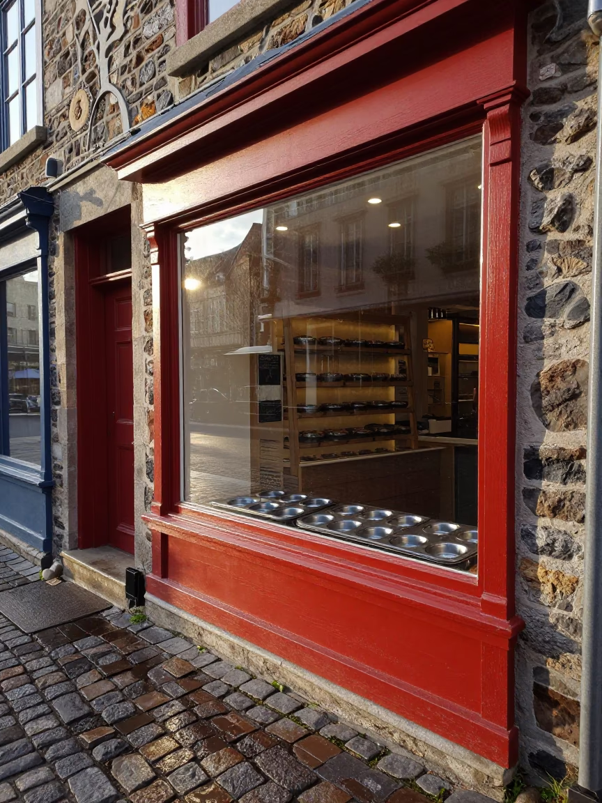 Bakery Window in Quebec City in in Quebec City, Quebec, Canada