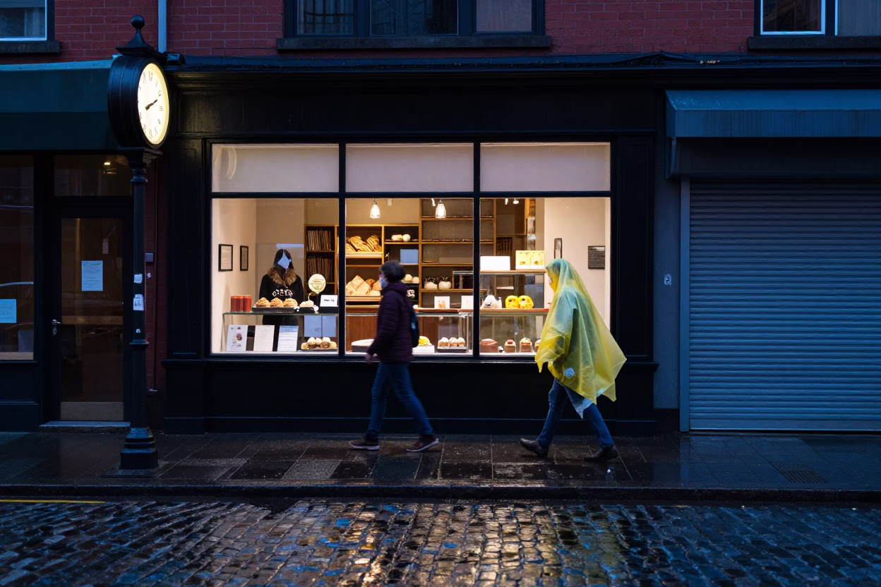 Bakery Window in Vancouver in in Vancouver, British Columbia, Canada