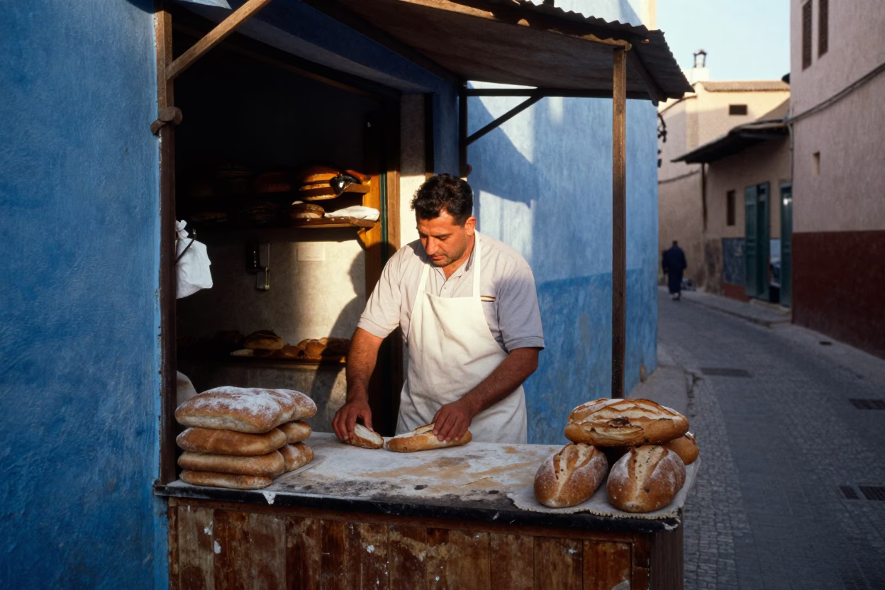 Baking Bread in Fez in in Fez, Morocco