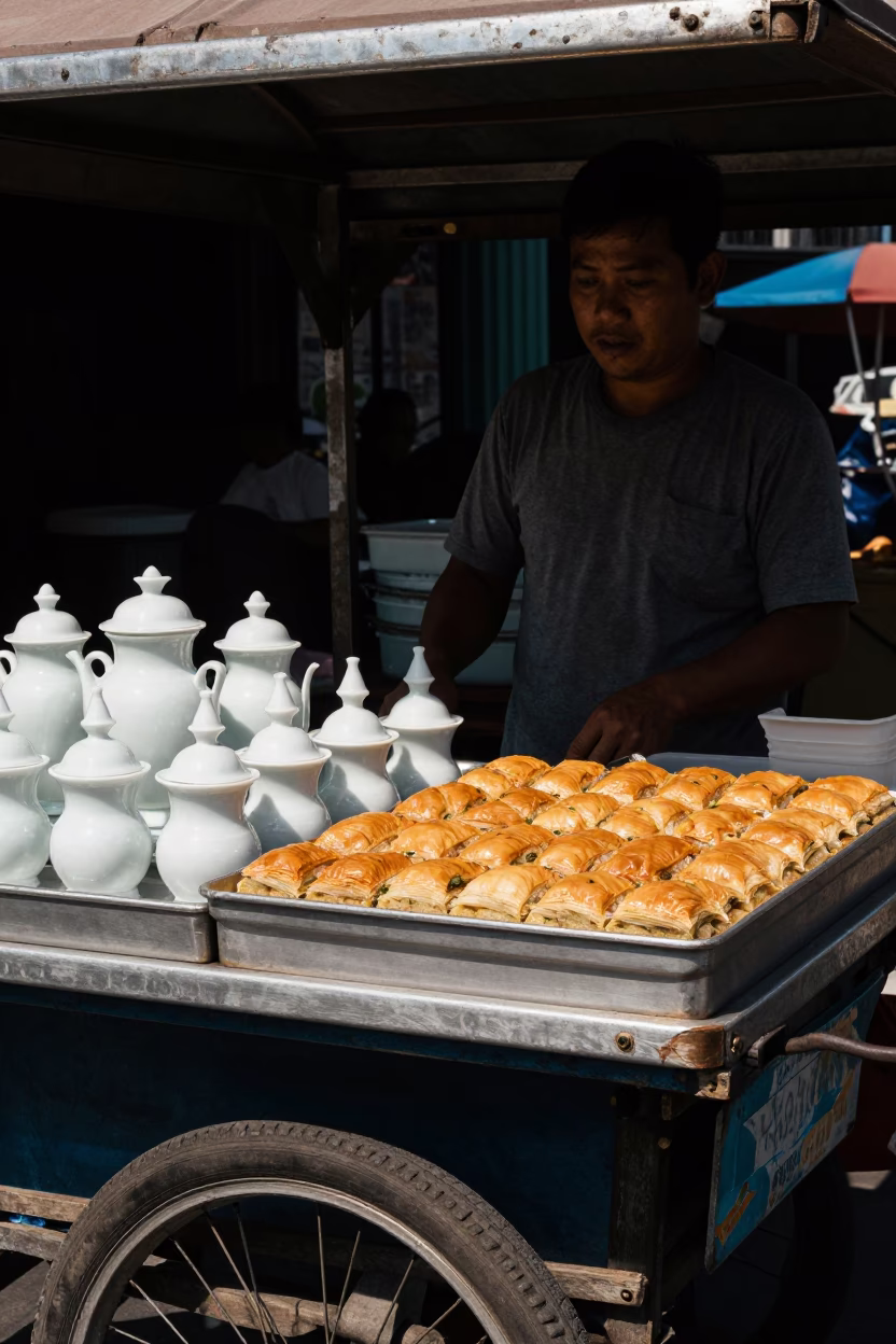 Baklava in Bangkok at The Flat Glare Of Noon Light in in Bangkok, Thailand
